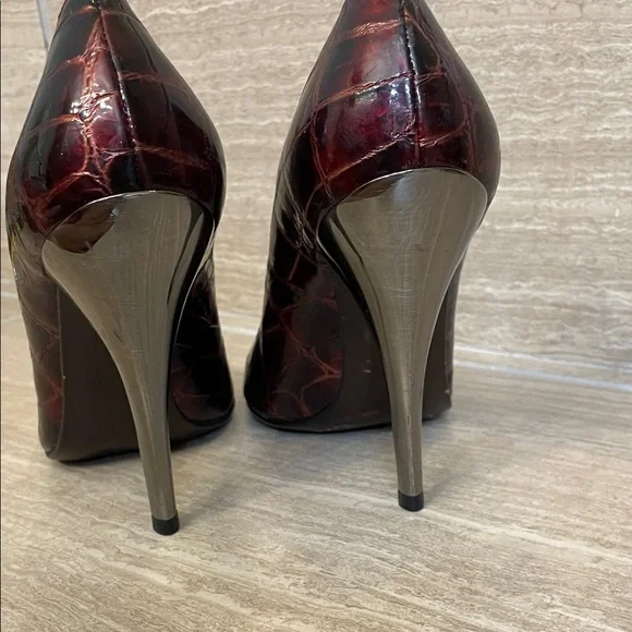 Stuart Weitzman UGC size 9 Dark Red Croc-Patterned Heels stiletto vintage - Picture 12 of 14